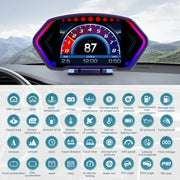 P3 Gauge OBD2+GPS Head-up Display Smart On-board Computer Digital Speedometer Slope Meter Tachometer Water&Oil Temperature Meter