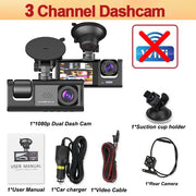 Car DVR Front&Inside＆Rear Camera for Vehicle Black Box 1080P Dash Cam for Cars WIFI APP Video Recorder Dashcam Car Accessories