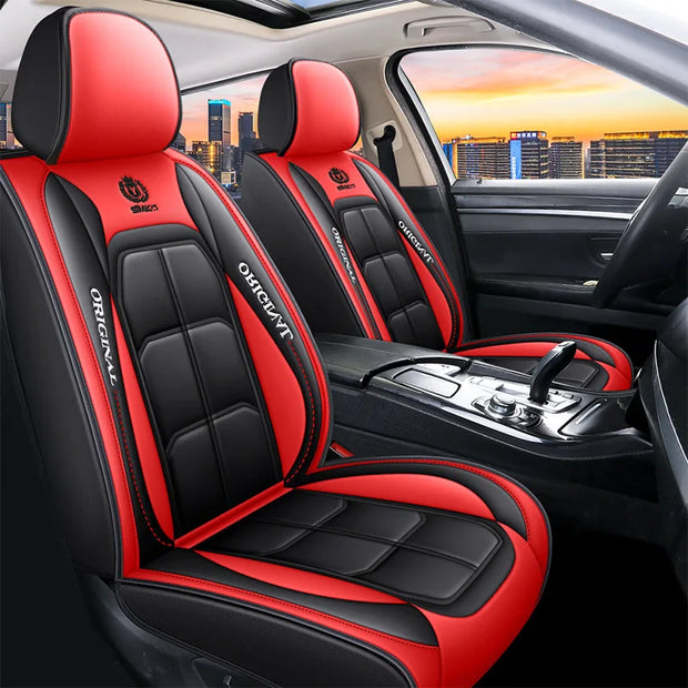 All inclusive seat cover, full leather car seat cushion, single seat driver and passenger seat cover, all season universal pad