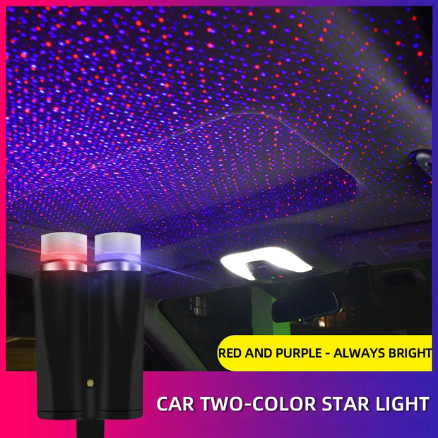 1pcs Car Interior Lights Roof Star Light USB LED Starry Atmosphere  Projector Decoration Night Party Decor Galaxy Light