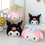 Sanrio Cute Kuromi Car Headrest Safety Seat Belt Cover Kawaii Japanese Style Back Cushion Plush My Melody Car Decoration Gifts