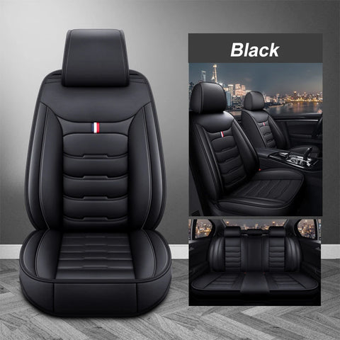 Univers Car Full Seat Cover PU Leather Car Seat Protector Design Airbag Front&Rear Split Bench Compatible Cover Fit Most Car SUV