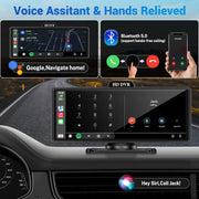 11.26 Inch 4K DVR Wireless CarPlay & Android Auto Dash Cam Bluetooth Audio GPS Navigation Dashboard Dual Lens Video Recorder