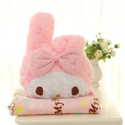 Kawaii Hello Kitty Rose Velvet Plush Melody Pillow Plushie Toy Soft Pillow Decorative Doll Bedding Kids Birthday Gift