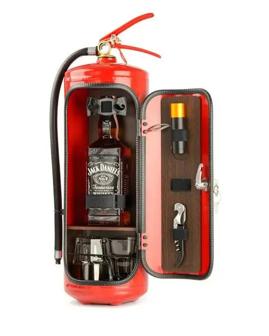 New Fire Extinguisher Mini Bar Novelty Wine Storage Box New Year Birthday Gift For Whisky Loving Fireman Metal Organizer Box