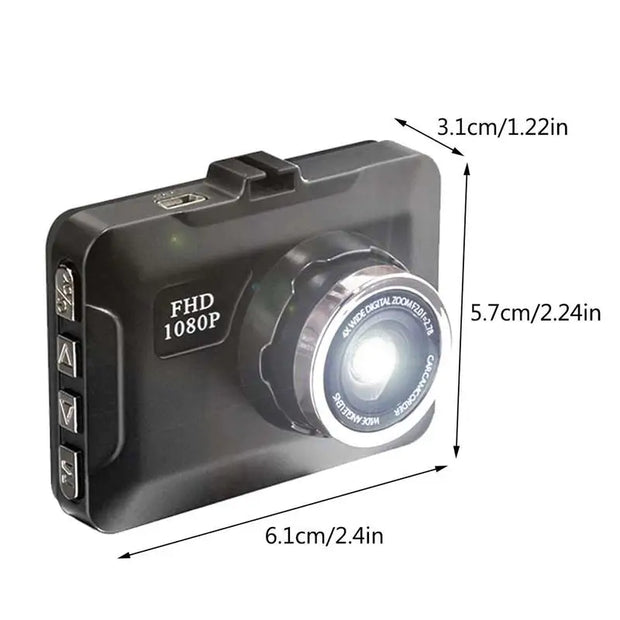 Car Dash Cam 1080P Full HD Driving Recorder Built-in G Sensor 2 Inch Screen Night Vision Wide Angle 24H Parking Mode Camera