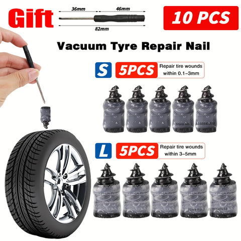 Car Tyre Repair Rubber Nail Set Universal Car Motorcycle Tyre Repair Nails Truck Scooter Bike Tire Puncture Repair Tool 10/100PC