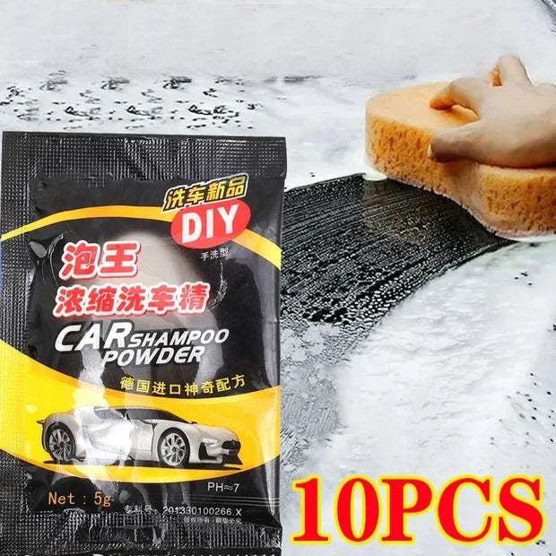 Car Cleaning Shampoo Powder Car Body Strong Washing Agent Foam Essence Multifunctional Cleaning Tools Car Accessories 1/5/10pcs