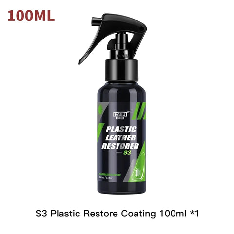 Car Plastic Leather Restorer Spray Polish Cleaner Coating Agent  Back To Black More Gloss Car Cleaning Products S3