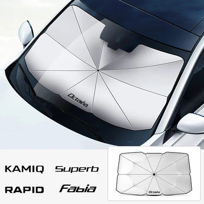 Car Windshield Sunshade Car Interior Front Sun Shade for Skoda Octavia Fabia Rapid Superb Kodiaq Scala Karoq Citigo Kamiq Enyaq