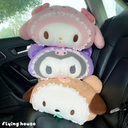 Cute Sanrio Headrest Cushion Car Seat Cartoon Kuromi My Melody Cinnamoroll Pom Pom Purin Pillow Comfortable Home Decor Girl