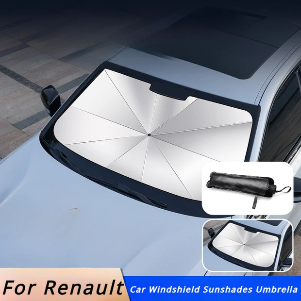 For Renault Kadjar Captur Sandero Clio 4 5 Austral Arkana Captur Megane Car Windshield Sunshade Umbrella Shade Cover Sun Visor