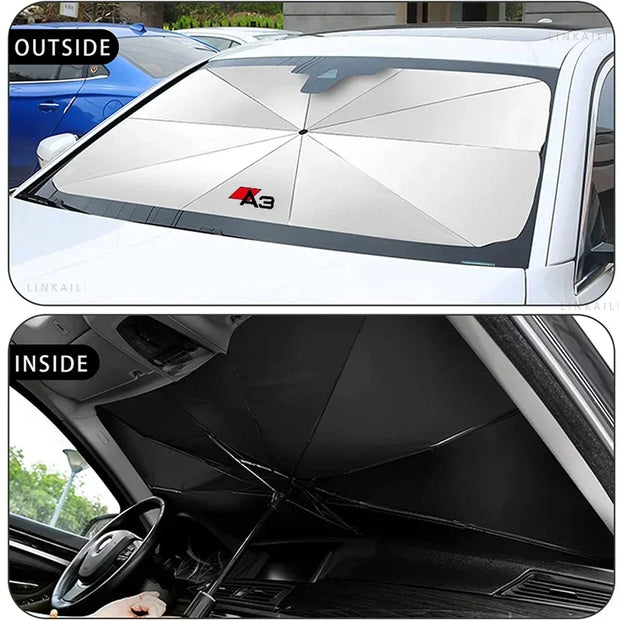 Car Windshield Sun Shade Blocks, UV Ray Reflector Umbrella, For AUDI A1, A3, 8p, A4, B4 A5, A6, A7, A8, Q2, Q3, Q5, Q7, Q8