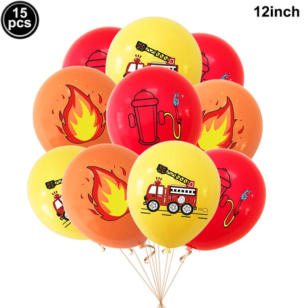 Inflatable Fire Extinguishers Shaped Balloons Toys for Kids Fire Truck Birthday Party Decor Firefighter Birthday Party Supplies