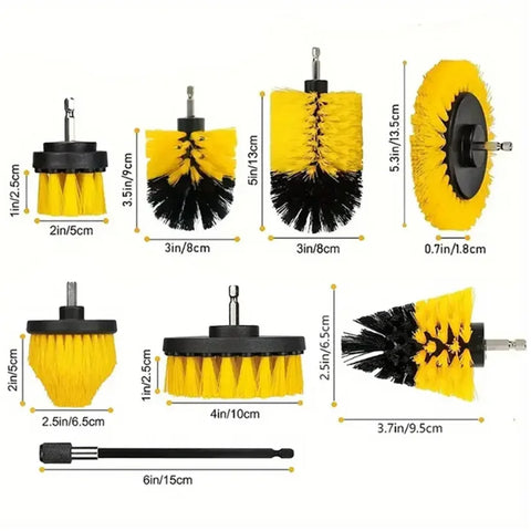 5/7pcs Electric Brush Attachment Set Power Drill Scrub Brush Wash Clean Tool With For Cleaning Car Washing Grout Carpet Floor