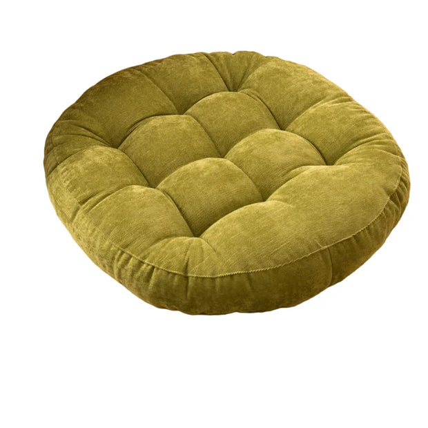 Round Large Floor Seat Pillows Gray Tufted Corduroy Cushions for Outdoor Yoga Tatami Chair Pad Casual Seating Reading Cushion 방석