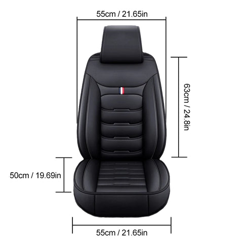 Univers Car Full Seat Cover PU Leather Car Seat Protector Design Airbag Front&Rear Split Bench Compatible Cover Fit Most Car SUV