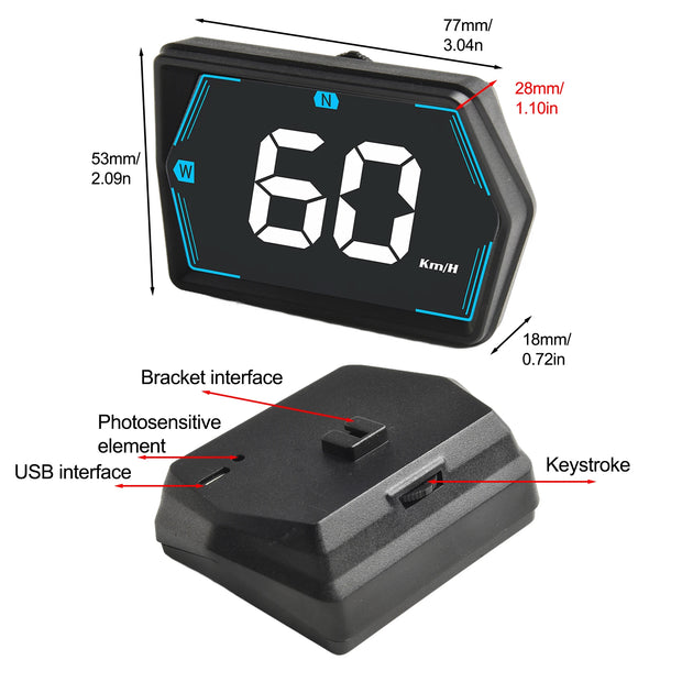 G20 Head Up Display HUD Speedometer Compass GPS Car Projector Overspeed Alarm Mph Kmh For All Cars HD Display