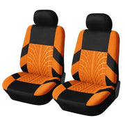 Fashion Front Car Seat Covers Car Accessories Tire Track Embossed Styling Durable Comfortable Fabric Universal Fit For Most Car