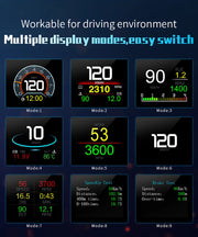 OBDII Smart Digital Meter P10 PRO OBD2 Head Up Display On Board Computer Digital Speedometer Multiple language Overspeed Alarm