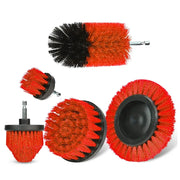 3Pcs/5Pcs Electric Scrubber Brush Drill Brush Kit Red Plastic Round Cleaning Tools For Carpet Glass Car Tires Nylon Brushes