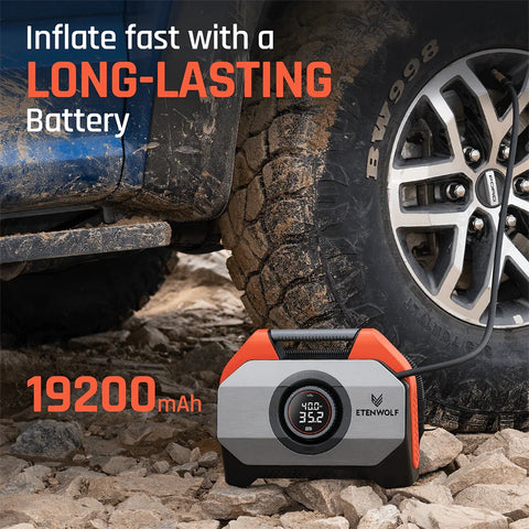 Tire Inflator,Air Compressor,Inflate Faster With A Long Lasting Battery,USB-C port,In-car charging,Electronic Balloon Pump.