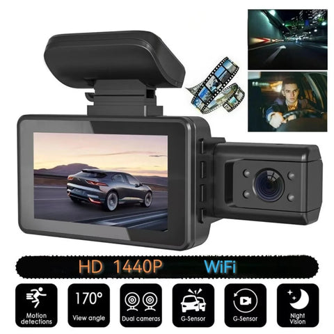 2K 1440P 3Inch Dash Cam For Cars Inside Video Recorder Car WIFI Camera for Vehicle Night Vision Car DVR Black Box Car Assecories