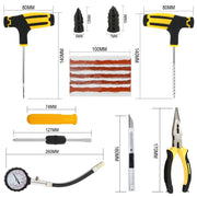 PWS Auto Tire Repair Kit Puncture Plug Tools Tyre Puncture Emergency for Universal Tire Strips Stiring Glue Repair Tool