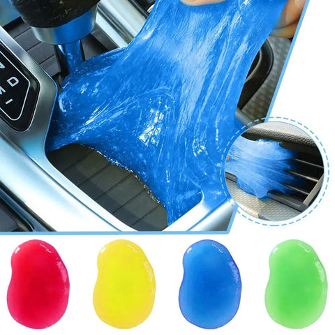 4-colours Car Cleaning Gel Reusable Keyboard Cleaner Gel Multiuse Automobile Slime Removal Gel Dirt Tool Cleaner Air Vent Dust