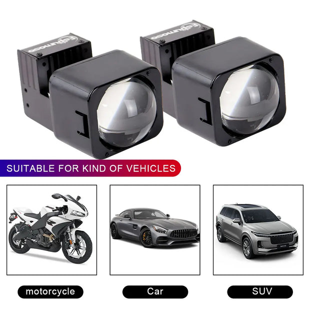 LED High Beam Projector 1.5 inch Matrix LED Lens 10000LM Bi-led Auxiliary Headlight Fog Light For Car Motorcycle Accessories