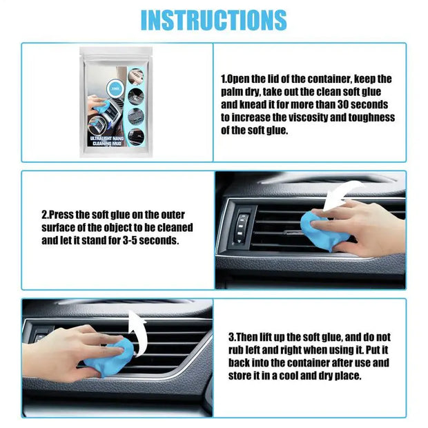 20g Car Cleaning Gel Slime Magic Mud Automobile Air Vent Computer Keyboard Dirt Dust Remover Gel Car Wash Interior Cleaning Tool