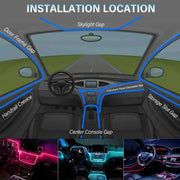 Car RGB Ambient LED Light Strip 1/2/3/4/5M APP Control USB Fiber Optic Atmosphere Lamp Neon Interior Console Decoration Lights