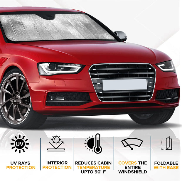 Foldable Universal Car Windscreen Sunshade Cover Sun UV Protection Lightable Sun Visor Covers Car Windscreen Sun Shade