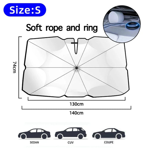 2024 Car Windshield Sun Shade Umbrella Foldable Sunshade Front Window Cover for UV Ray Block Heat Protection Protector Parasol