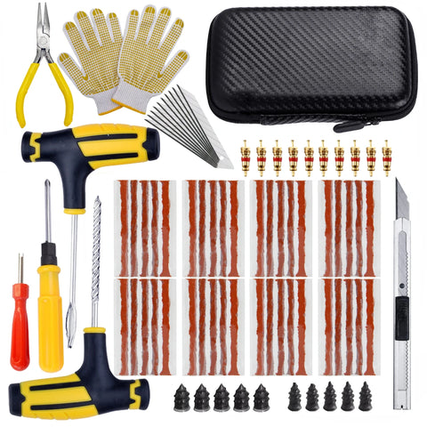 Car Tire Repair Kit Puncture Plug Tools Tyre Puncture Emergency for Universal Tire Strips Stiring Glue Repair Tool Kit