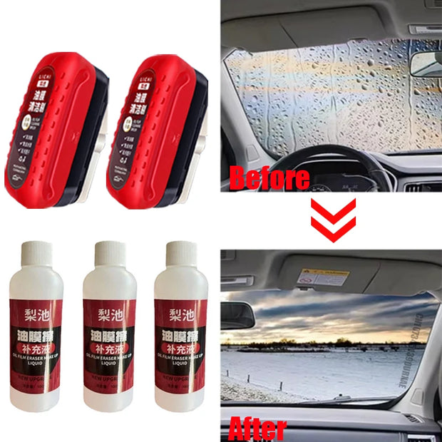 Car Glass Oil Film Remover Glass Cleaning Board Hydrophobic Glass Coating for Windshield Clear Window Auto Detailing Tool