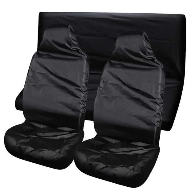 Universal Black Car Seat Cover Front and Rear Polyester Waterproof Anti-fouling Car Protective Seat Cover Interior Seat Supplies