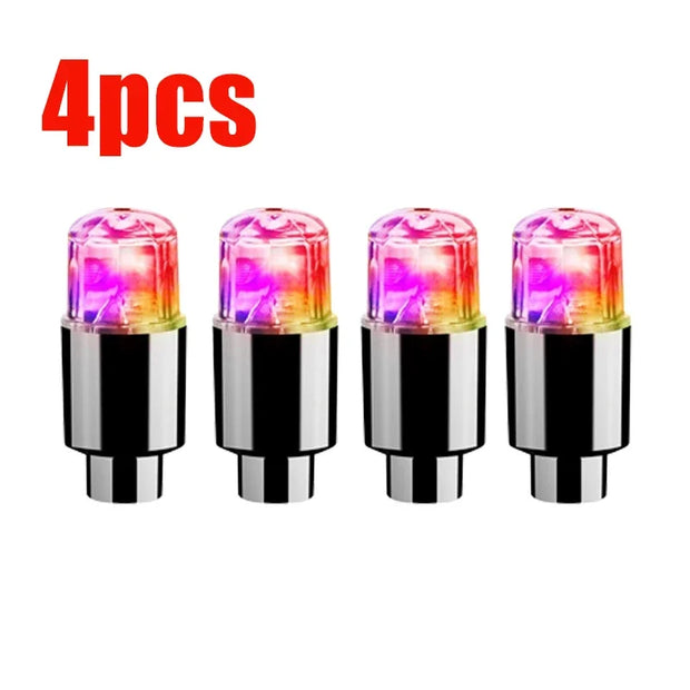 Universal Car Bicycle LED Bulb Tire Light Motorcycle Bicycle Neon Valve Cover Lights Tire Colorful Flashing Lamp Ambient Light