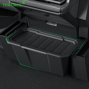 For Tesla Cybertruck 2024 Rear Center Console Storage Box TPE Organizer Box with Cover Trash Can Under Seat Car Accessories