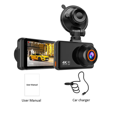 Dash Cam for Cars 4K Front and Rear Camera Car Dvr WIFI Car Camera for Vehicle Video Recorder Rear View Camera Parking Monitor