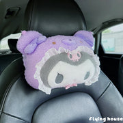 Sanrio Hello Kitty Headrest Cushion Car Seat Cartoon Kuromi My Melody Cinnamoroll Pom Pom Purin Pillow Comfortable Home Decor