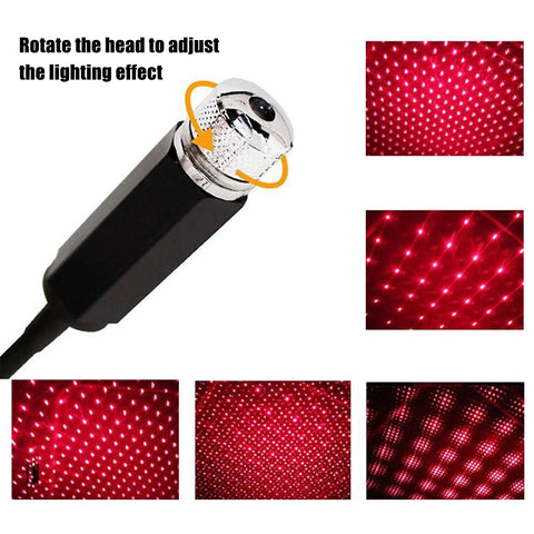 Adjustable Auto Interior Decor Light Romantic LED Car Roof Star Night Light Projector Atmosphere Galaxy Lamp USB Decorative Lamp