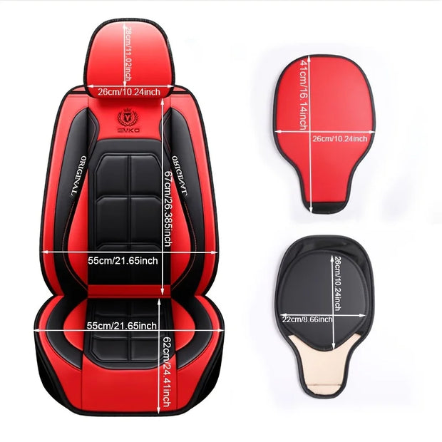 All inclusive seat cover, full leather car seat cushion, single seat driver and passenger seat cover, all season universal pad