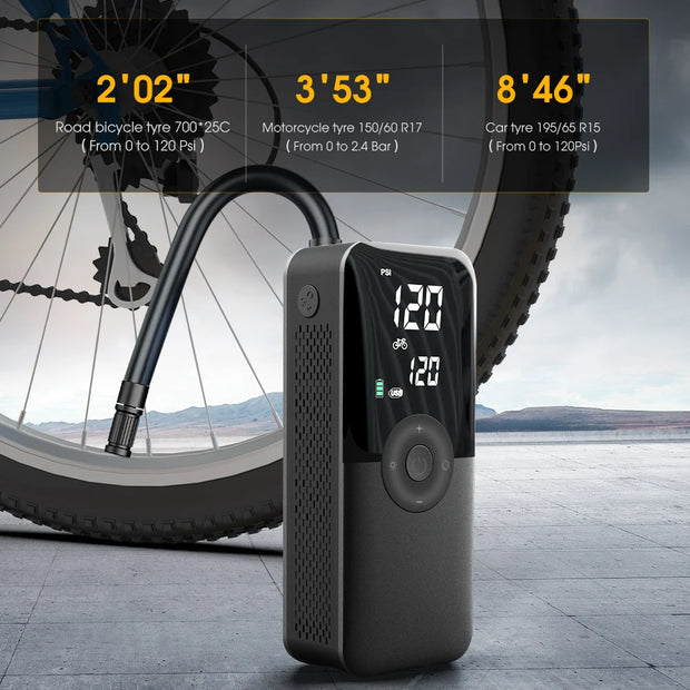 Carsun Mini Portable Tire Inflator Rechargeable Electric Inflator For Bicycle Digital Air Compressor Football Ball Inflator Pump