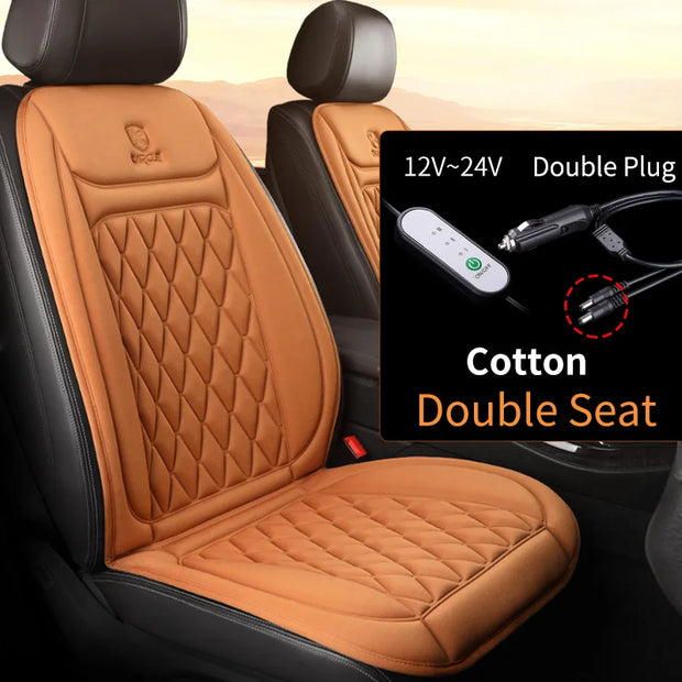 12-24v Heated Car Seat Cover 30' Fast Car Seat Heater Cloth/Flannel  Heated Car Seat Protector 25W Seat Heating Cover Car Seat