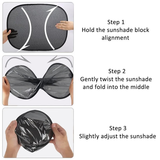 Car Window Shade 2 Pack 44x36cm Cling Sunshade for Car Windows Sun Glare UV Rays Protection for Child Baby Side Window Sun Shade