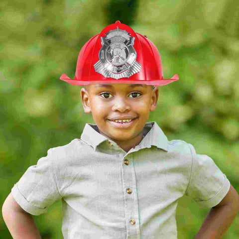 Children's Fire Hat Role Fireman for Kids Toddler Firefighter Party Cosplay Hats Plastic Props Boys Favors