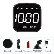 Car Head Up Display Speedometer USB Powered Mini 2.5 Inch With GPS Compass G4S Overspeed Alarm LED HUD Fatigue Driving Reminder