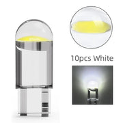 10PCS T10 W5W Led Car Light COB Glass 6000K White Auto Automobiles License Plate Lamp Signal Light Dome Read DRL Bulb Style 12V