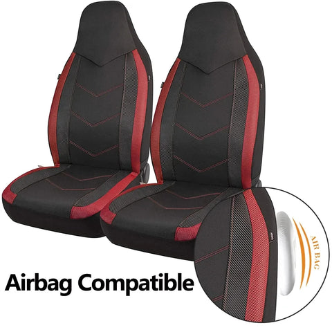 High Back Air Mesh Fabric Car Seat Covers Sporty Design Airbag Compatible Fit For Most Car Suv Truck Van Seat Cushion